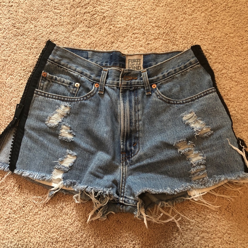 Lf zipper high waisted shorts
